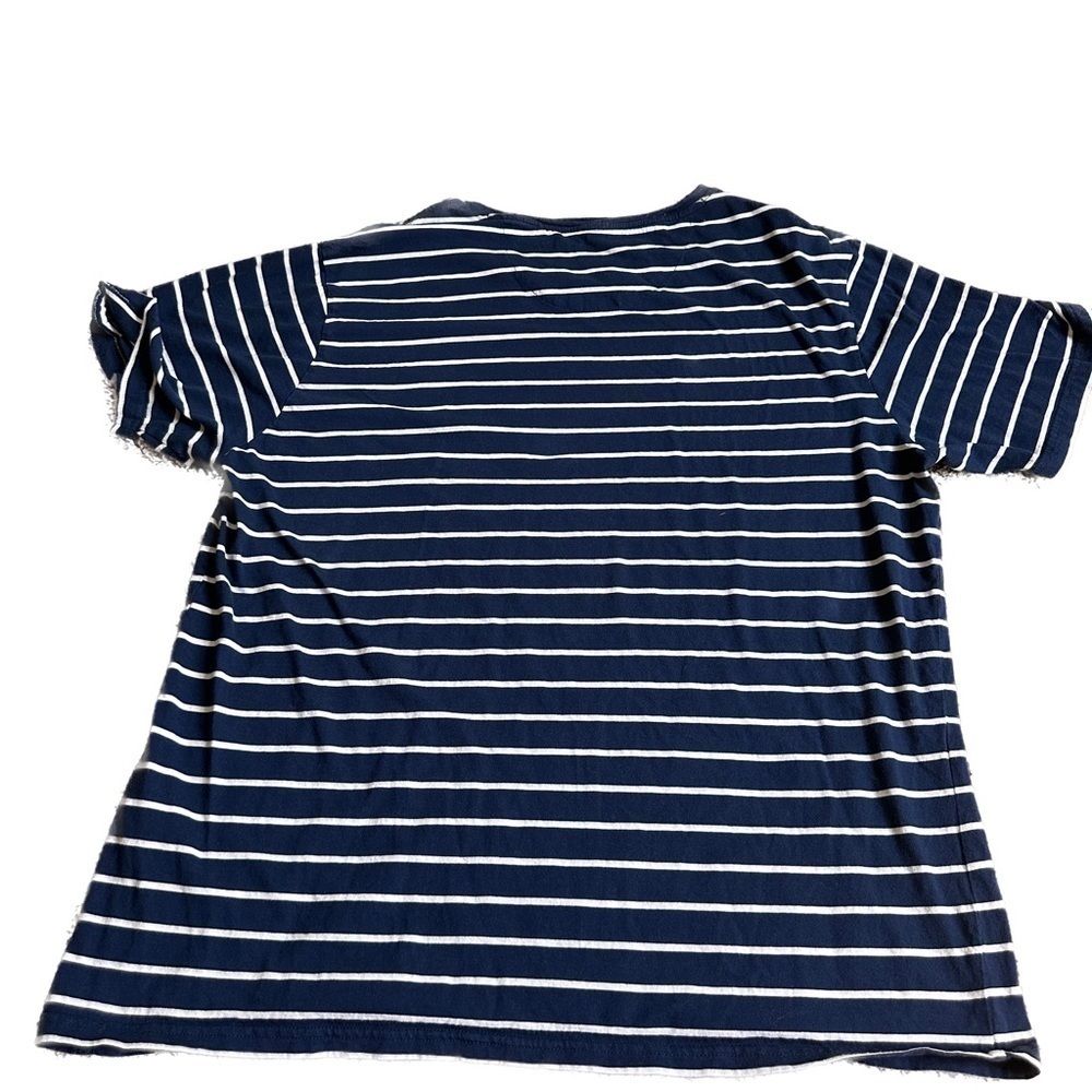 One Day Away Men's T-Shirt XXLShort Sleeve Cotton‎ Soft Navy Striped - Picture 2 of 3